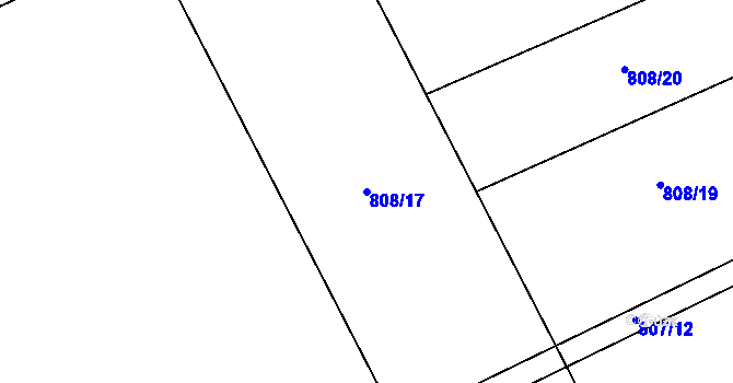 Parcela st. 808/17 v KÚ Trnitá, Katastrální mapa
