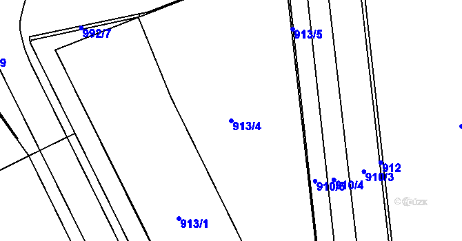 Parcela st. 913/4 v KÚ Trnitá, Katastrální mapa