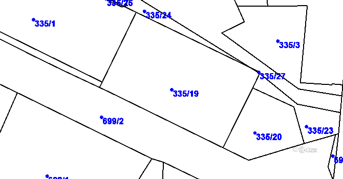 Parcela st. 335/19 v KÚ Trnitá, Katastrální mapa