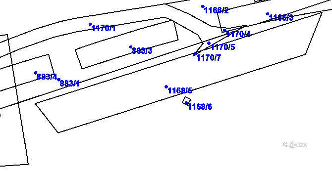 Parcela st. 1168/5 v KÚ Trnitá, Katastrální mapa