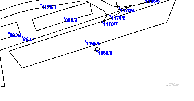 Parcela st. 1168/6 v KÚ Trnitá, Katastrální mapa