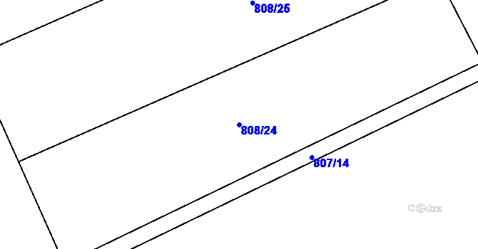 Parcela st. 808/24 v KÚ Trnitá, Katastrální mapa