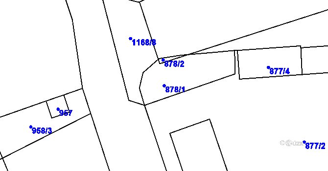 Parcela st. 878/1 v KÚ Trnitá, Katastrální mapa