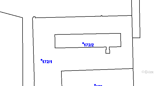Parcela st. 172/2 v KÚ Komárov, Katastrální mapa