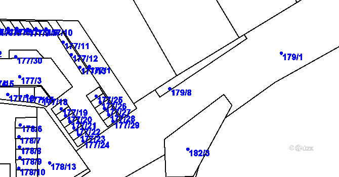 Parcela st. 179/8 v KÚ Komárov, Katastrální mapa