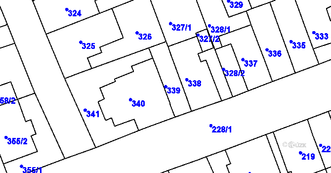 Parcela st. 339 v KÚ Komárov, Katastrální mapa