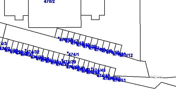 Parcela st. 470/7 v KÚ Komárov, Katastrální mapa