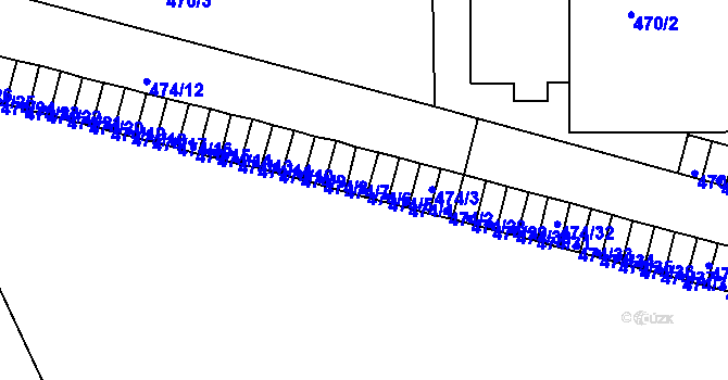 Parcela st. 474/6 v KÚ Komárov, Katastrální mapa