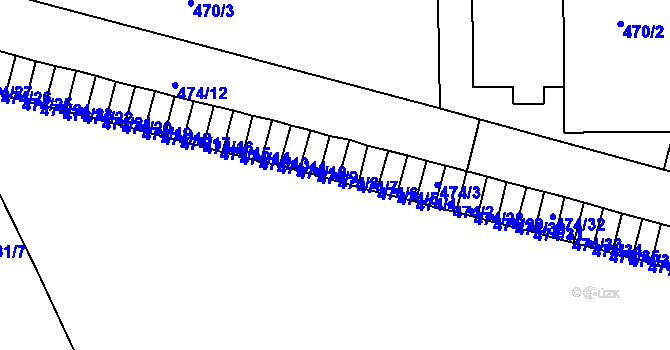 Parcela st. 474/8 v KÚ Komárov, Katastrální mapa