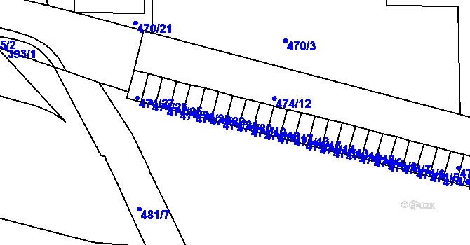 Parcela st. 474/20 v KÚ Komárov, Katastrální mapa