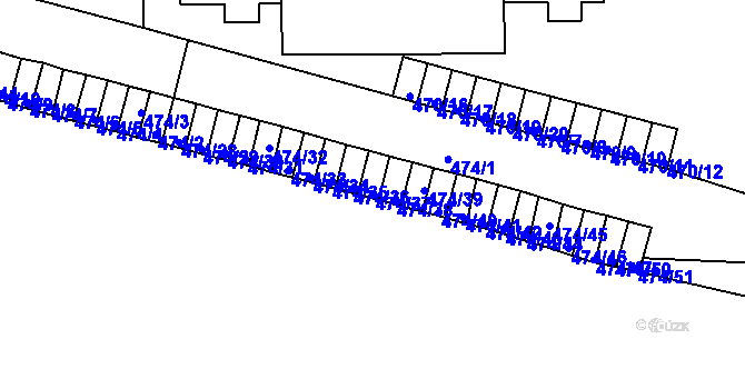Parcela st. 474/37 v KÚ Komárov, Katastrální mapa