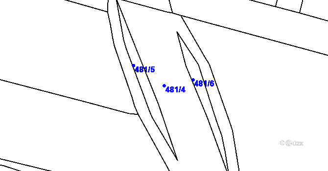 Parcela st. 481/4 v KÚ Komárov, Katastrální mapa