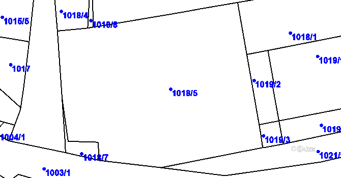 Parcela st. 1018/5 v KÚ Komárov, Katastrální mapa