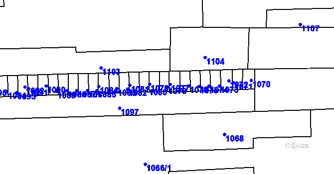 Parcela st. 1078 v KÚ Komárov, Katastrální mapa