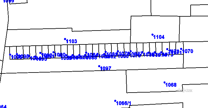Parcela st. 1082 v KÚ Komárov, Katastrální mapa