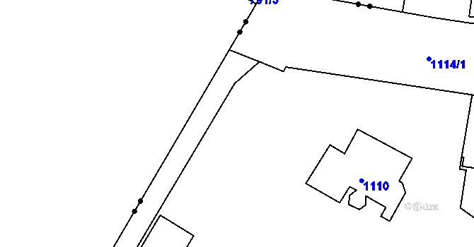Parcela st. 1102/4 v KÚ Komárov, Katastrální mapa