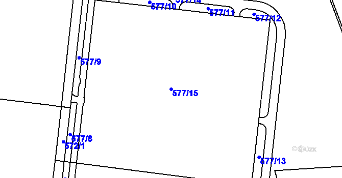 Parcela st. 577/15 v KÚ Komárov, Katastrální mapa