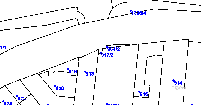 Parcela st. 917/2 v KÚ Komárov, Katastrální mapa