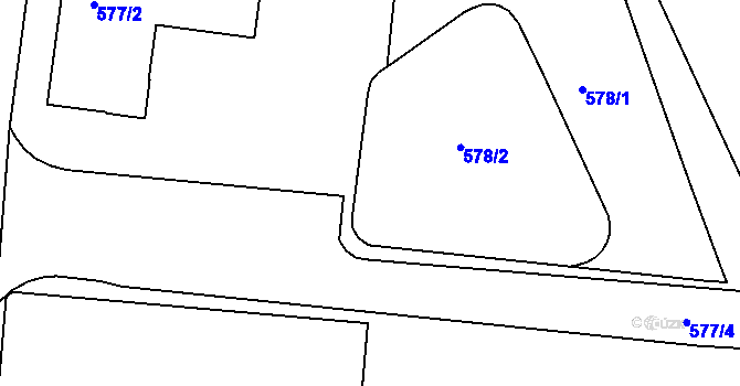 Parcela st. 577/23 v KÚ Komárov, Katastrální mapa