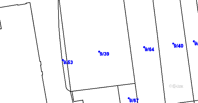 Parcela st. 9/39 v KÚ Židenice, Katastrální mapa