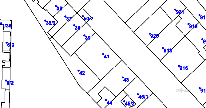 Parcela st. 41 v KÚ Židenice, Katastrální mapa