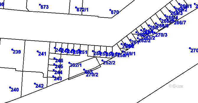 Parcela st. 255 v KÚ Židenice, Katastrální mapa