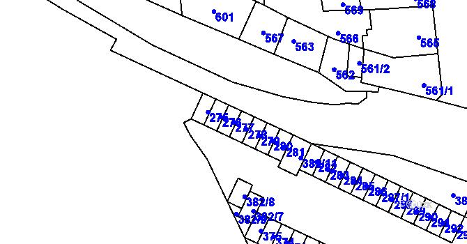 Parcela st. 277 v KÚ Židenice, Katastrální mapa