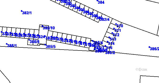 Parcela st. 317 v KÚ Židenice, Katastrální mapa
