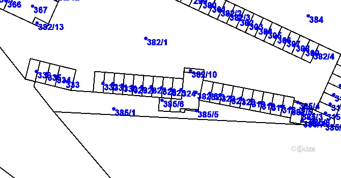 Parcela st. 325 v KÚ Židenice, Katastrální mapa