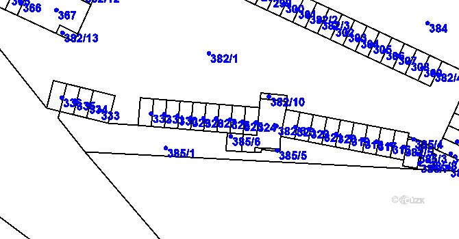 Parcela st. 326 v KÚ Židenice, Katastrální mapa