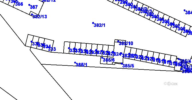 Parcela st. 327 v KÚ Židenice, Katastrální mapa