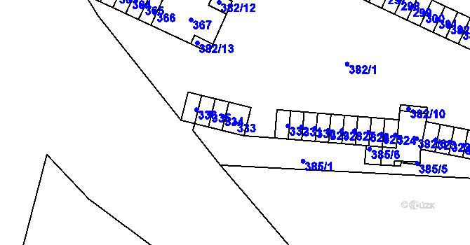 Parcela st. 333 v KÚ Židenice, Katastrální mapa