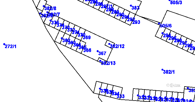 Parcela st. 367 v KÚ Židenice, Katastrální mapa