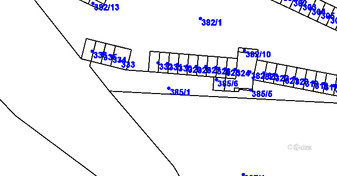 Parcela st. 385/1 v KÚ Židenice, Katastrální mapa