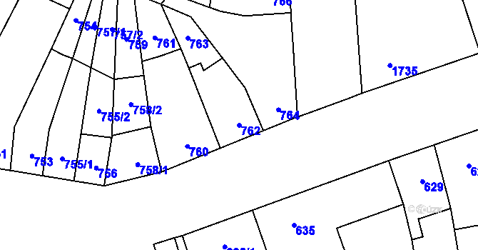 Parcela st. 762 v KÚ Židenice, Katastrální mapa