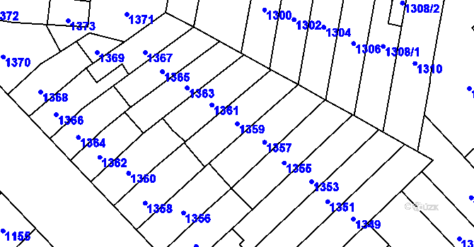 Parcela st. 1359 v KÚ Židenice, Katastrální mapa