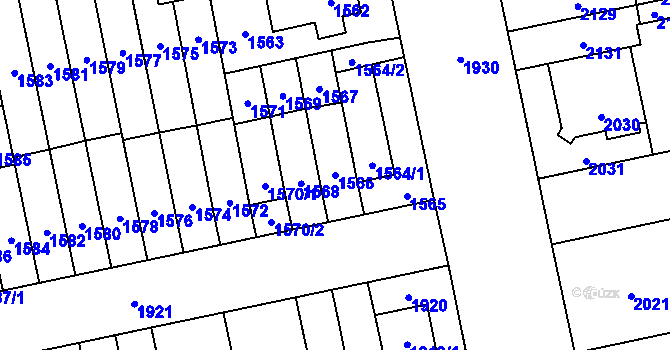 Parcela st. 1566 v KÚ Židenice, Katastrální mapa