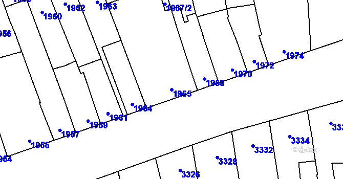 Parcela st. 1965 v KÚ Židenice, Katastrální mapa