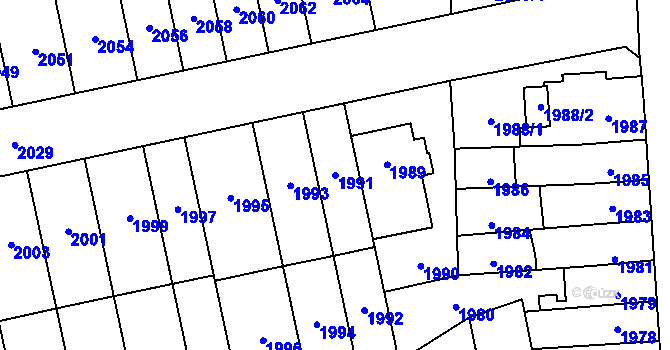 Parcela st. 1991 v KÚ Židenice, Katastrální mapa