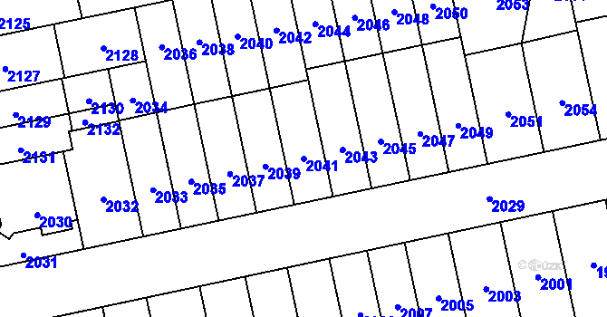 Parcela st. 2041 v KÚ Židenice, Katastrální mapa