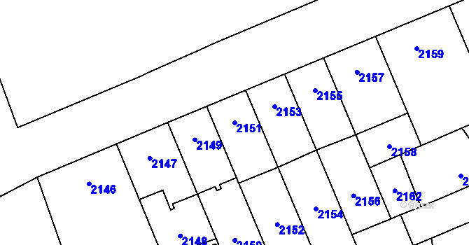 Parcela st. 2151 v KÚ Židenice, Katastrální mapa
