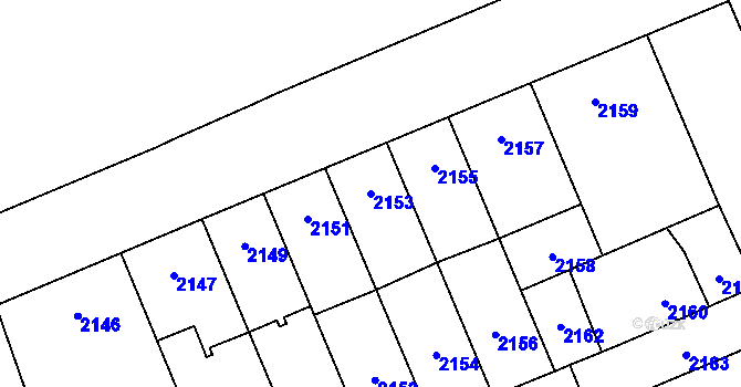 Parcela st. 2153 v KÚ Židenice, Katastrální mapa