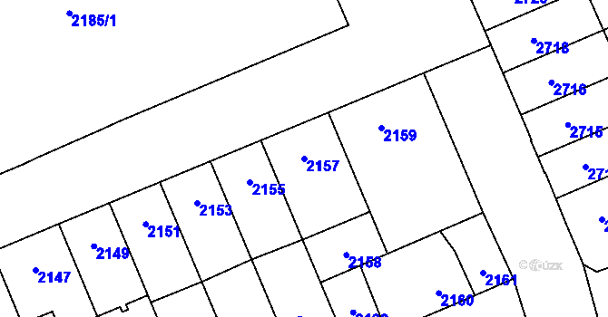 Parcela st. 2157 v KÚ Židenice, Katastrální mapa