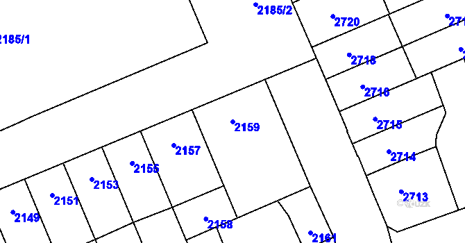 Parcela st. 2159 v KÚ Židenice, Katastrální mapa
