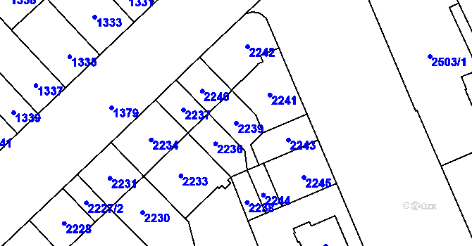 Parcela st. 2239 v KÚ Židenice, Katastrální mapa