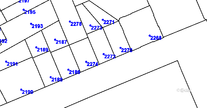 Parcela st. 2272 v KÚ Židenice, Katastrální mapa