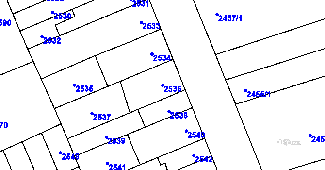 Parcela st. 2536 v KÚ Židenice, Katastrální mapa
