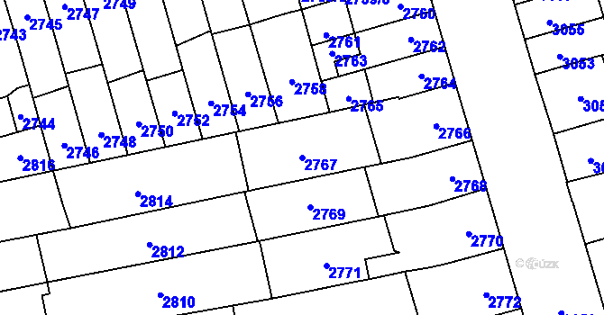 Parcela st. 2767 v KÚ Židenice, Katastrální mapa