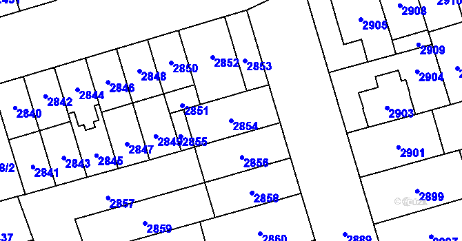Parcela st. 2854 v KÚ Židenice, Katastrální mapa