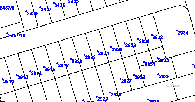 Parcela st. 2924 v KÚ Židenice, Katastrální mapa